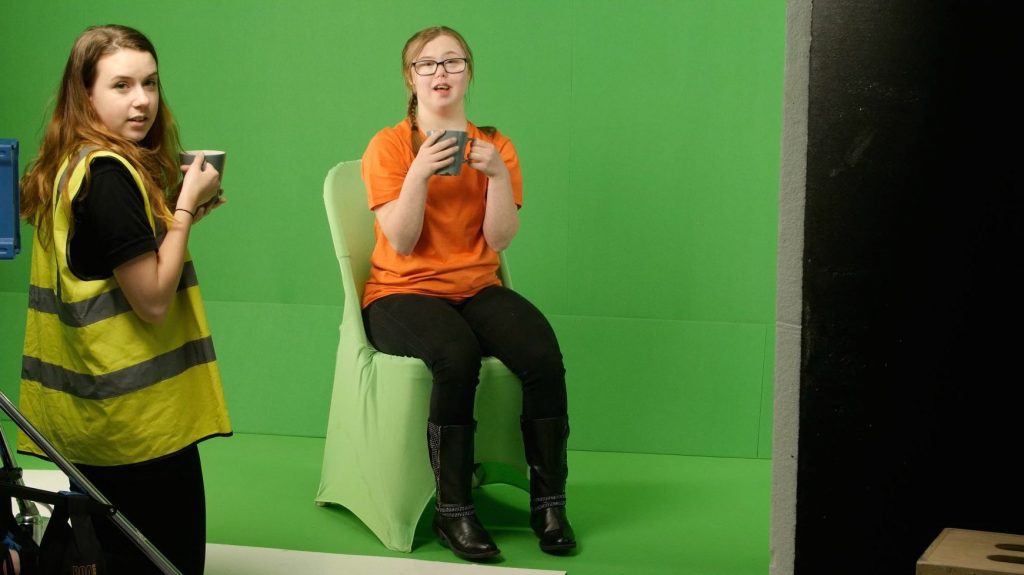 LoveLove Production Coordinator Shannon on the set of TV Advert Cycling UK